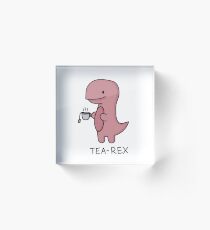 'Tea-Rex' Illustration Acrylic Block