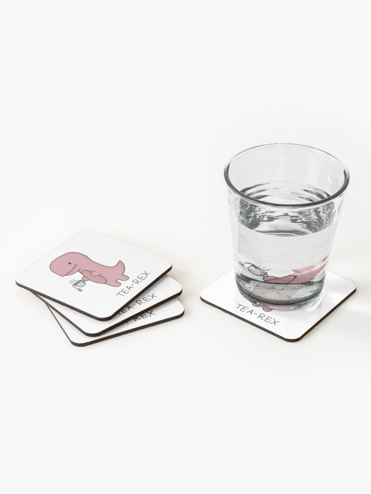 Alternate view of 'Tea-Rex' Illustration Coasters (Set of 4)