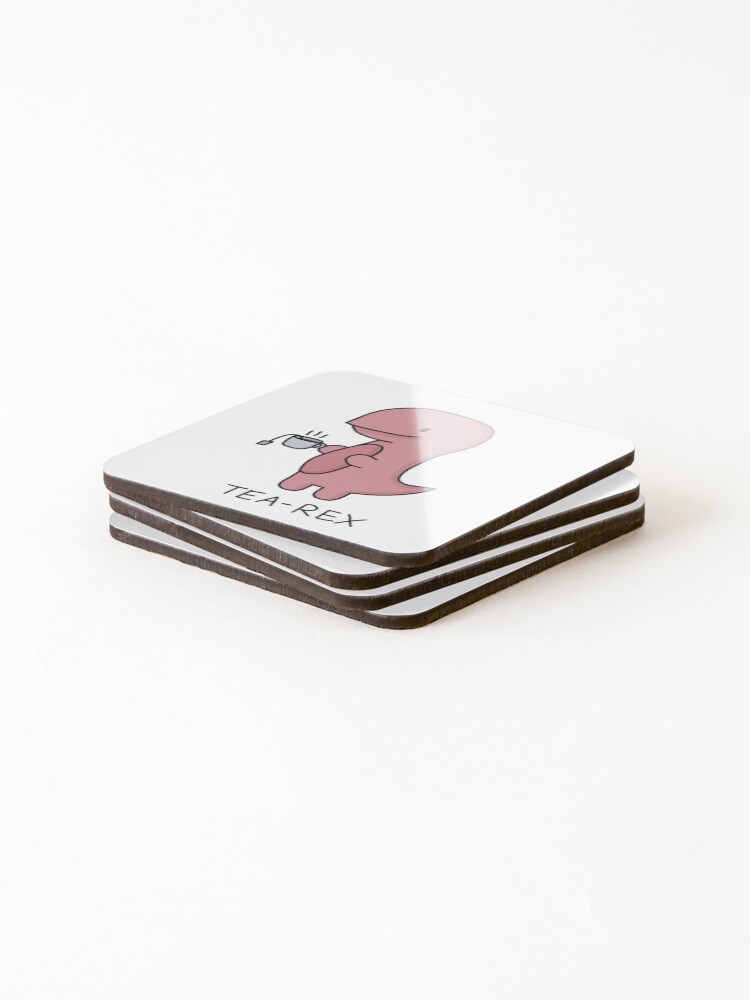 Alternate view of 'Tea-Rex' Illustration Coasters (Set of 4)
