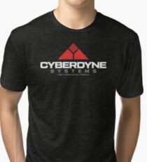 Terminator - Cyberdyne Systems White Tri-blend T-Shirt