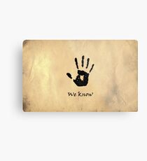 The Elder Scrolls V: Skyrim - Dark Brotherhood Black Hand "We Know" Metal Print