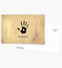 The Elder Scrolls V: Skyrim - Dark Brotherhood Black Hand "We Know" Postcards