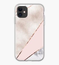 Spliced mixed rose gold marble iPhone Case