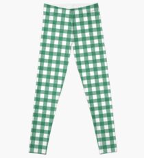 Green Check Gingham Pattern Leggings