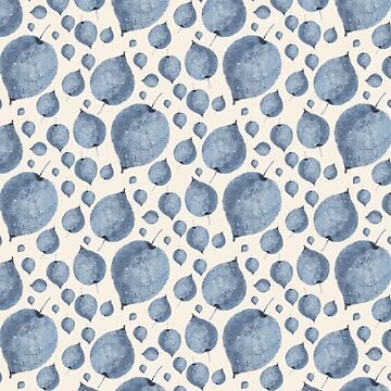Artwork thumbnail, Watercolor Dark Navy Leaves on a Light Yellow Background by vectormarketnet