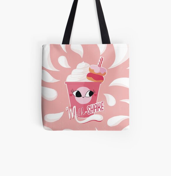Sweet Milkshake rose Tote bag doublé