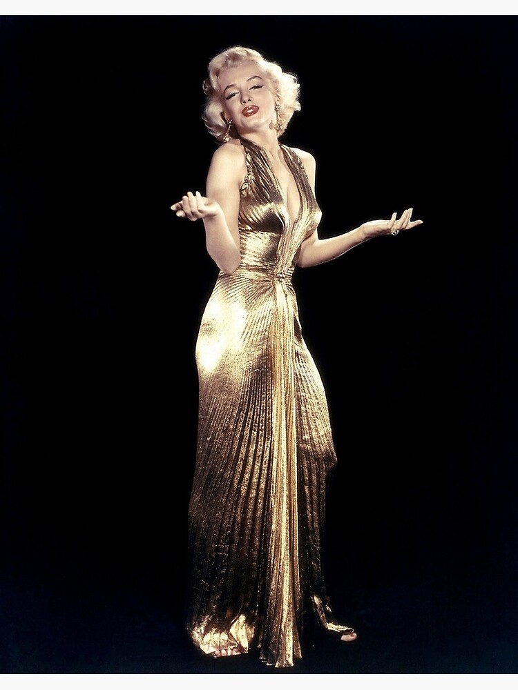 Marilyn Monroe In A Gold Lamey Dress Print Poster By Posterbobs Redbubble