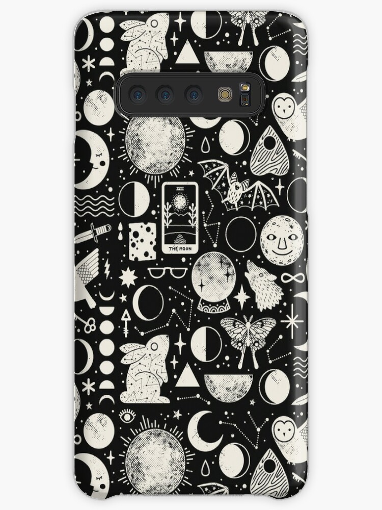 Moth pattern on dark grey Samsung S10 Case