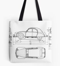 Vintage Citroen DS Blueprint | Cars Tote Bag
