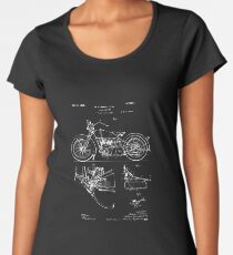 Harley Davidson Model JD Patent Poster, Motorcycle Print, Harley Davidson Poster, Motorcycle Art, Blueprint Women's Premium T-Shirt