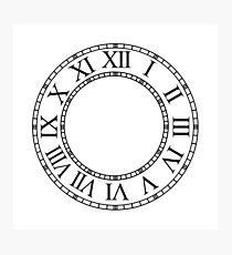 Roman Numeral Clock Photographic Print