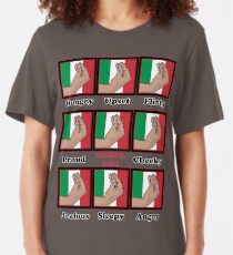 Italian gestures emotions chart Slim Fit T-Shirt