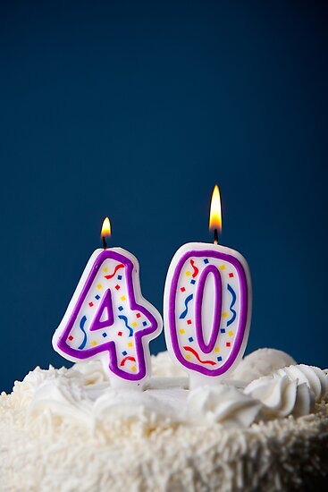 Cake: Birthday Cake With Candles For 40th Birthday" Poster by ...