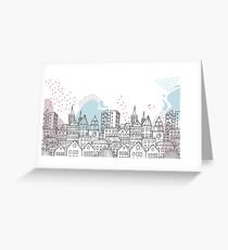 European city - Pastel drawing Greeting Card