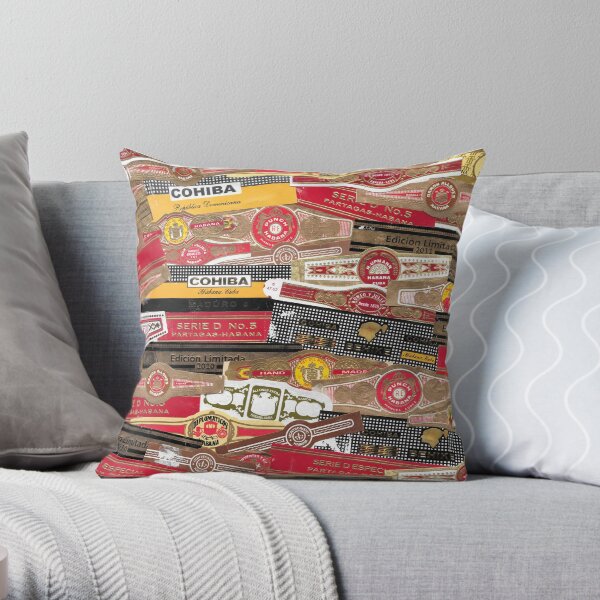 Cigar Bands Throw Pillow