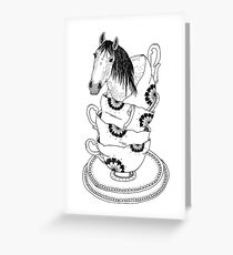 Teacup Horse by Ashley Fiona Greeting Card