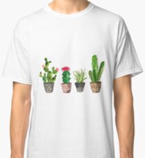 Aquarell Topf Succulents Muster Classic T-Shirt