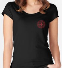 Camiseta entallada de cuello ancho Templar Seal Code Cross Medieval Camiseta