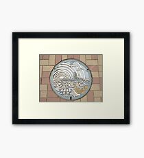 Eboshi Rock Manhole Framed Print