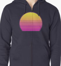 Synthwave Sun Zipped Hoodie