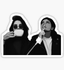 Kylie & Kendall Drinking Coffee Sticker