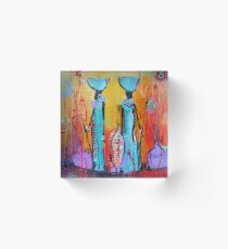 African Print Acrylic Block