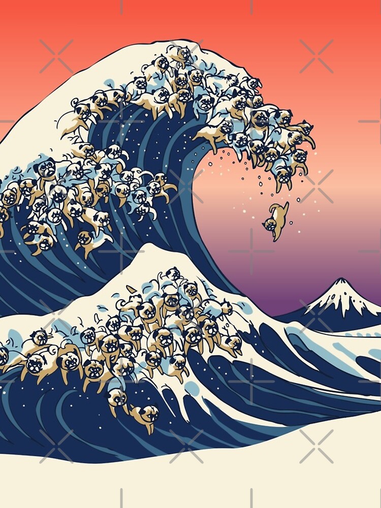 The Great Wave of Pug by Huebucket