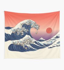 The Great Wave of Pug Wall Tapestry
