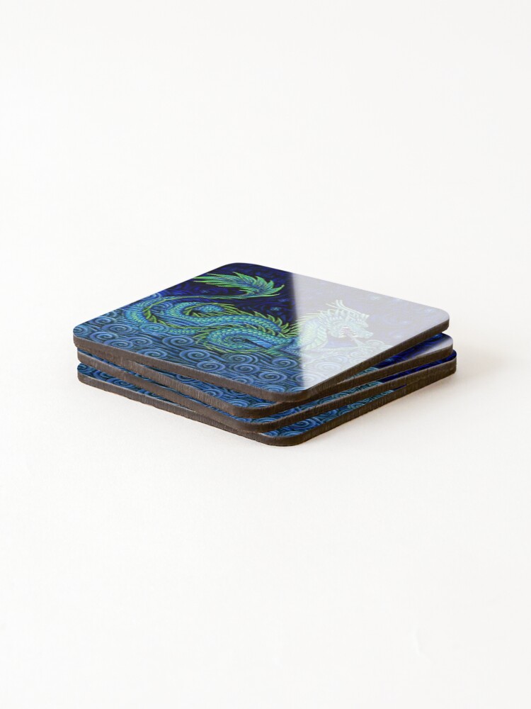 Alternate view of Chinese Azure Dragon Coasters (Set of 4)