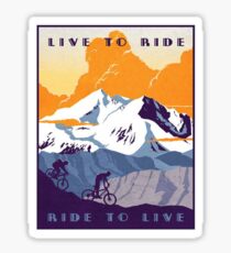 Pegatina Live To Ride, paseo en vivo Retro MTB Poster