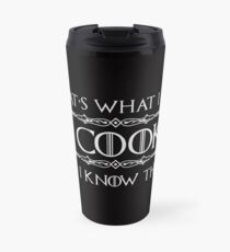 Geschenke kochen - lustiges Chef-T-Shirt - ich koche und ich kenne Sachen Thermosbecher