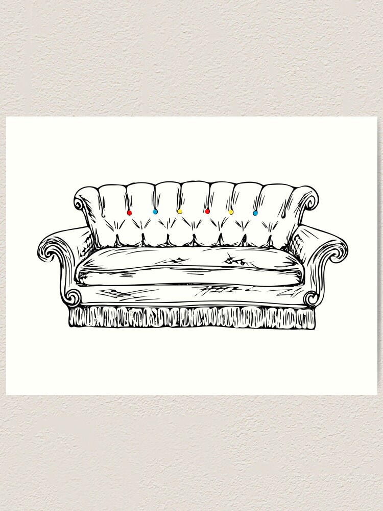 Central Perk Sofa Art Print By Rakelittle Redbubble