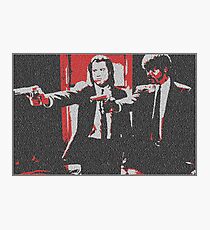 Text Portrait of Vincent Vega and Jules Winnfield with Full Script of Pulp Fiction Photographic Print