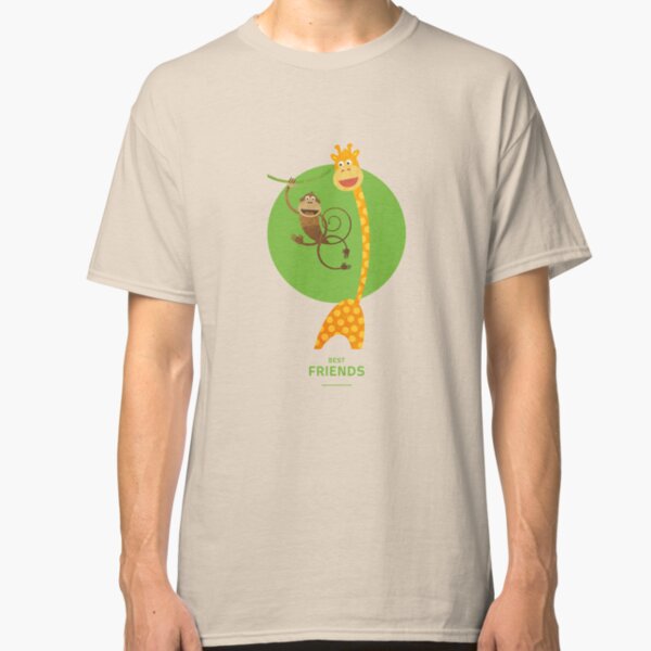 Illustration Kinderzimmer für Freunde – Giraffe und Affe Classic T-Shirt