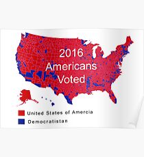 The 2016 Election Map Democrats Don't Want You To See | This is the original design uploaded at 8100 px = super high quality resolution printing Poster