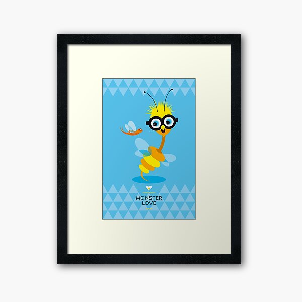 Illustration Kinderzimmer kleine Monster – Trilda and Summ Gerahmter Kunstdruck
