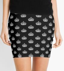 Distressed Grunge Keep Calm Crown Mini Skirt