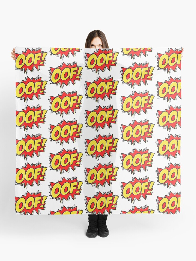 Oof Action Comic Scarf By Platnix Redbubble - oof action comic scarf