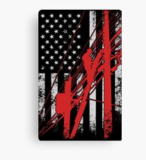 Lineman Distressed American Flag Gifts Canvas Print