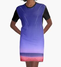 Star trails on Kimberley coast abstract Graphic T-Shirt Dress