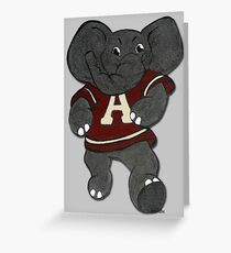 Alabama Roll Tide Elephant Mascot Greeting Card