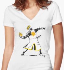 Banksy Python 1-2-5 Women's Fitted V-Neck T-Shirt