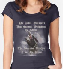 Camiseta entallada de cuello ancho Camiseta del símbolo de los templarios de los caballeros