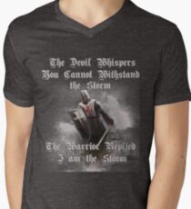 Camiseta para hombre de cuello en v Camiseta del símbolo de los templarios de los caballeros