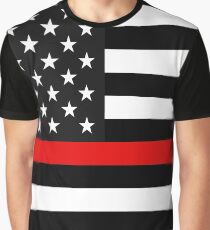 Thin Red Line American Flag Graphic T-Shirt