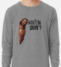 Jesus beobachtet Meme Leichter Pullover