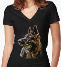 Deutscher Schäferhund Tailliertes T-Shirt mit V-Ausschnitt