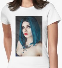 Blue Dragon lady Women's Fitted T-Shirt