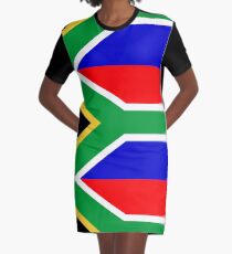 South Africa, South African Flag, AFRICA, AFRICAN, Flag, Republic of South Africa Graphic T-Shirt Dress
