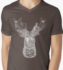 Nature Deer (White) Men's V-Neck T-Shirt